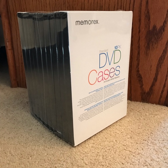 Memorex Standard DVD CD Storage Cases 10 Pack Sealed Black Home Organization - Picture 3 of 7